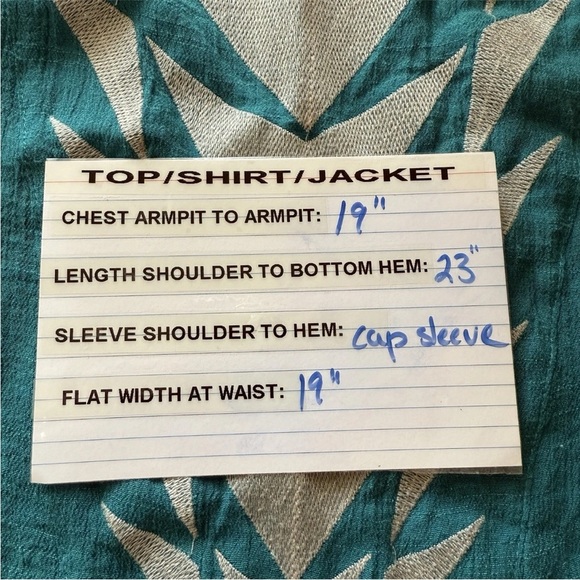 Le Sample Boho Top Turquoise White Size Medium Embroidered Western Aztec Design - Picture 6 of 10